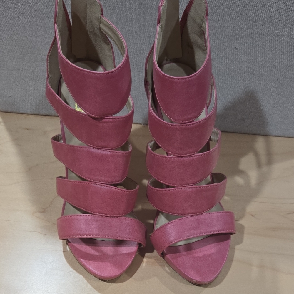 Yoki Pink Strappy Heels